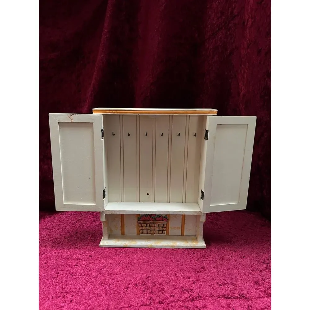 Vintage Terry's Village Wood Key Cabinet - Kitchen Cupboard Wall Key Holder